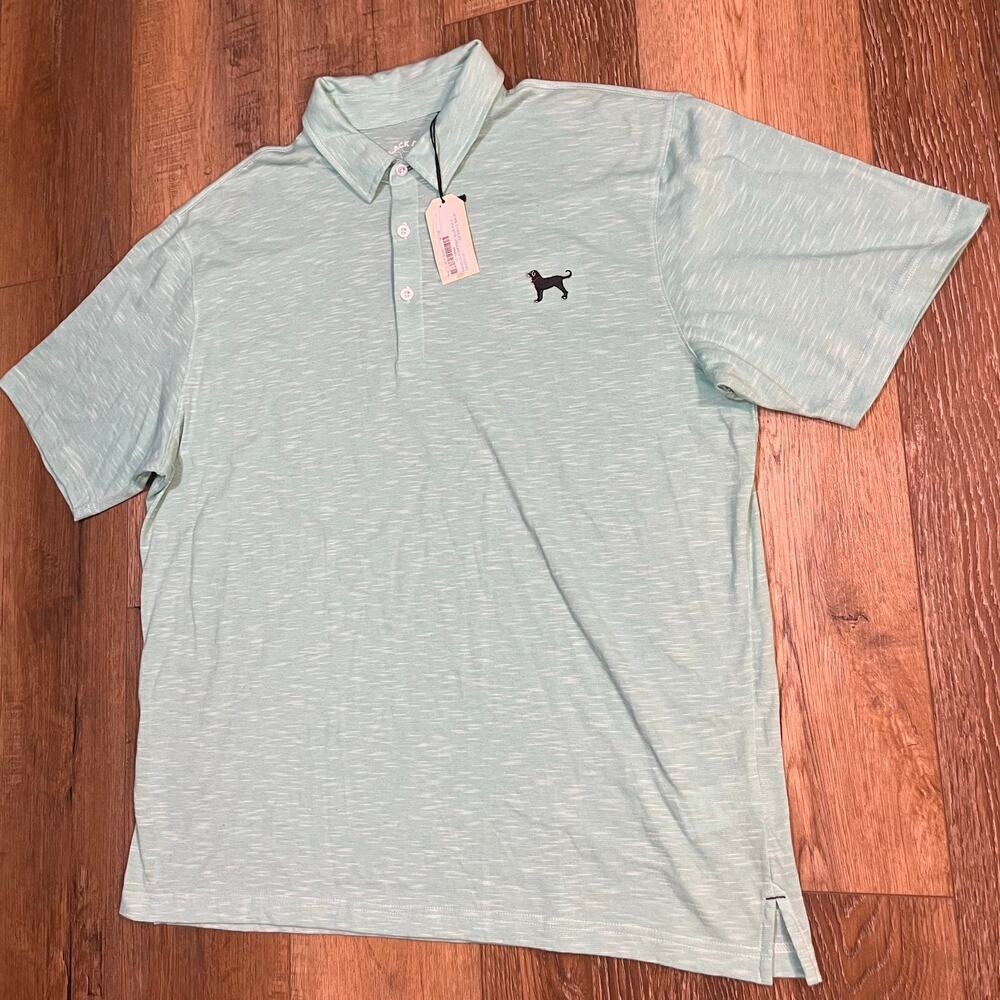 NWT The Black Dog Beachfront Collection Slub Polo XL Seafoam Preppy Coastal $64 - Picture 2 of 6